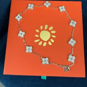 Sterling silver Swarovski crystal’s necklace. Looks like Van Cleef and Arpels